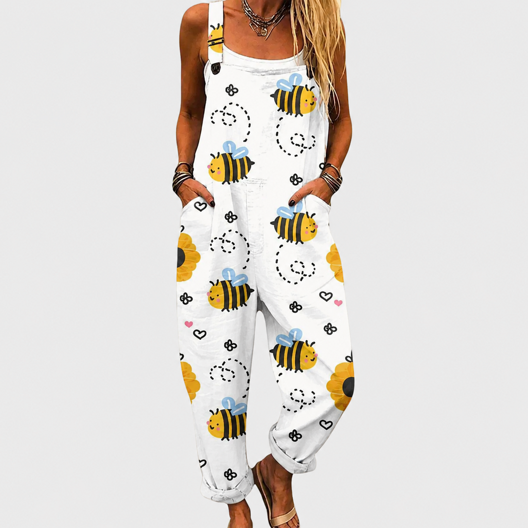 Comfortable Printed Overalls