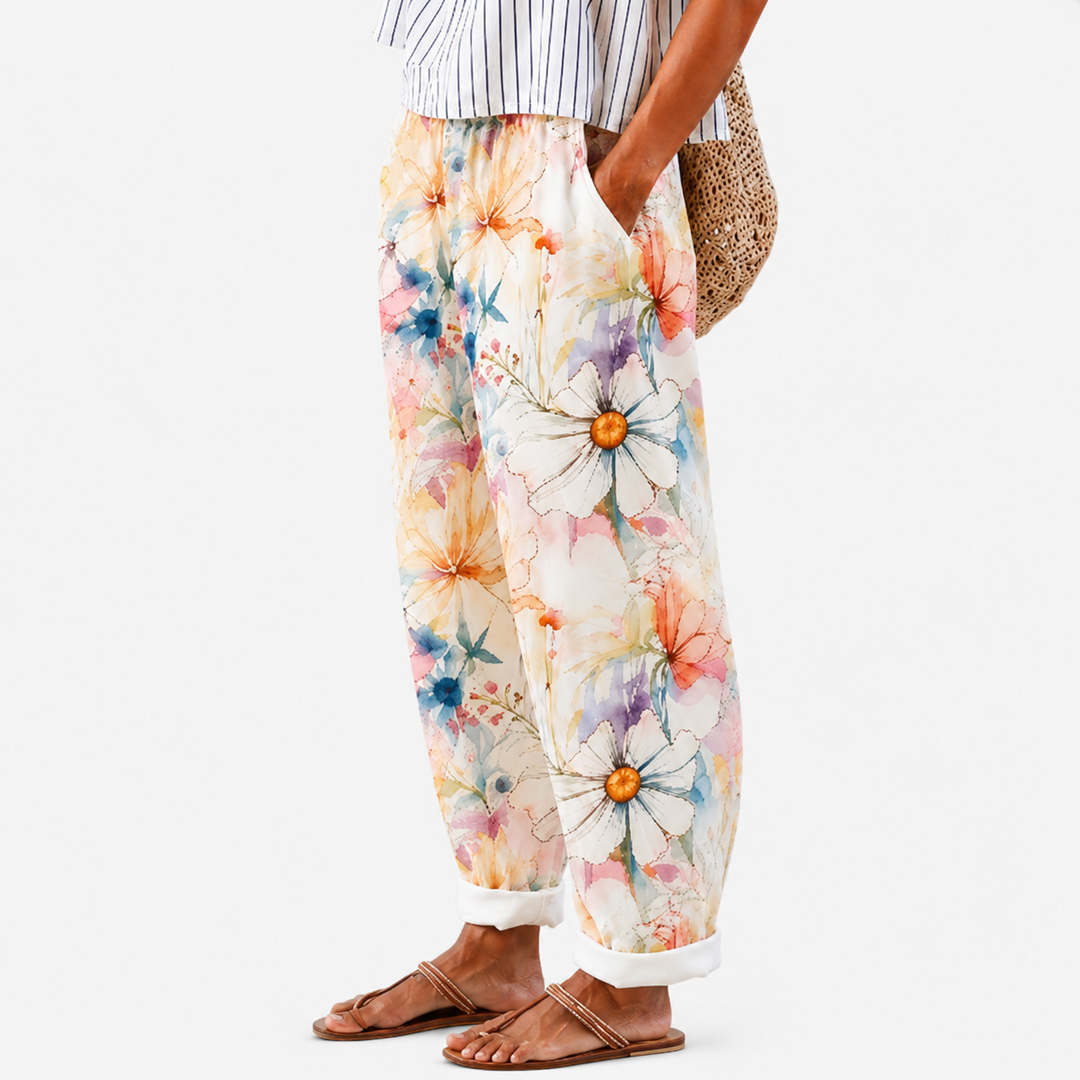 Comfort Pants Pastel Flowers