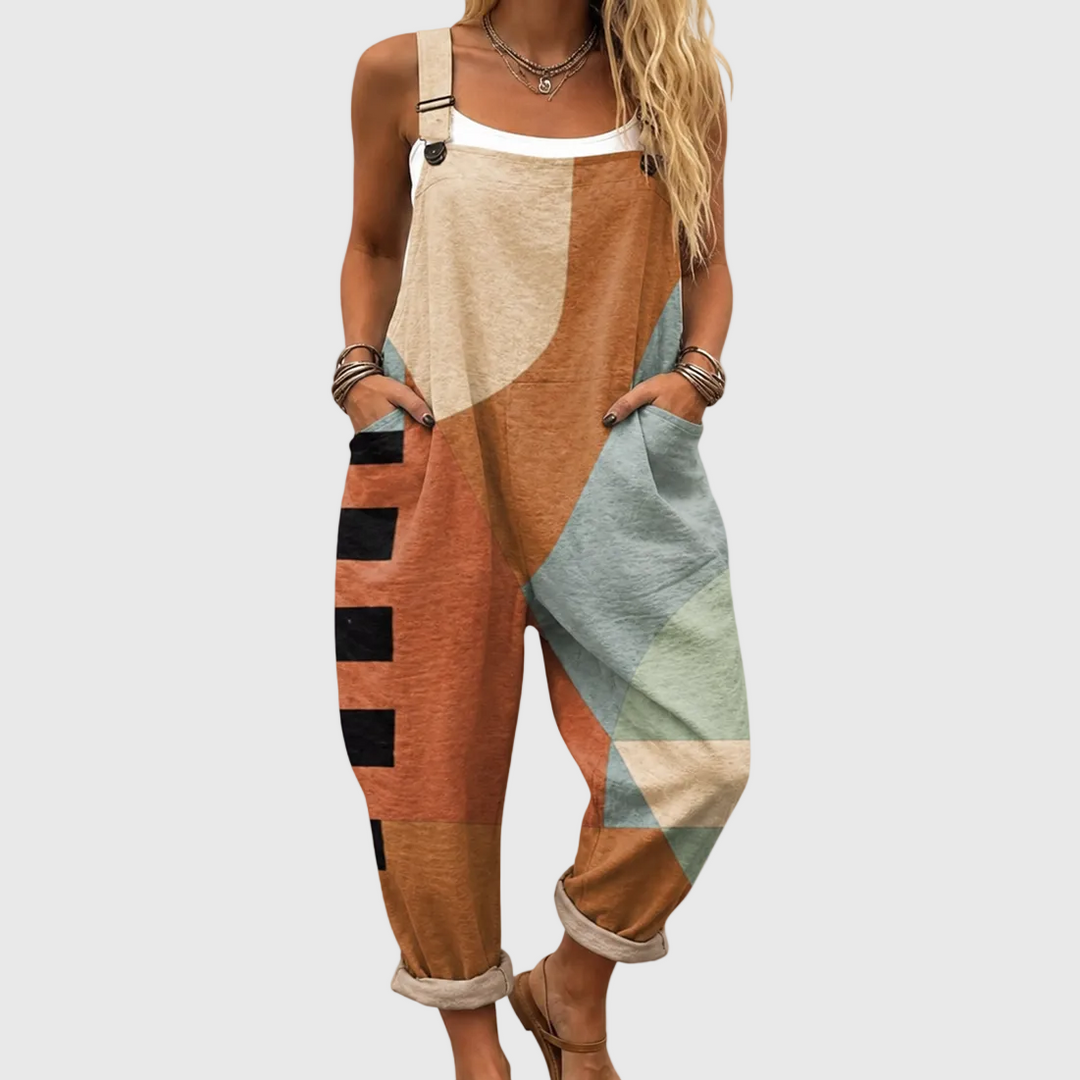 Comfortable Printed Overalls
