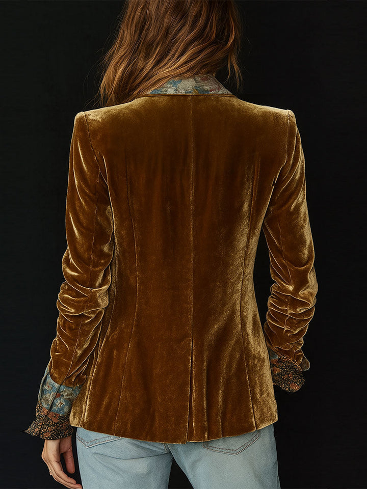 Marcelline | Blazer Patchwork Imprimé Floral Vintage