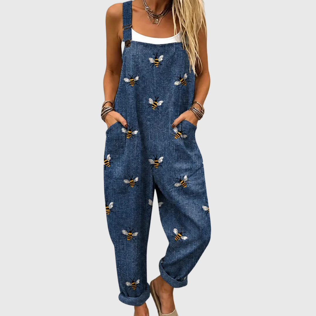 Comfortable Printed Overalls