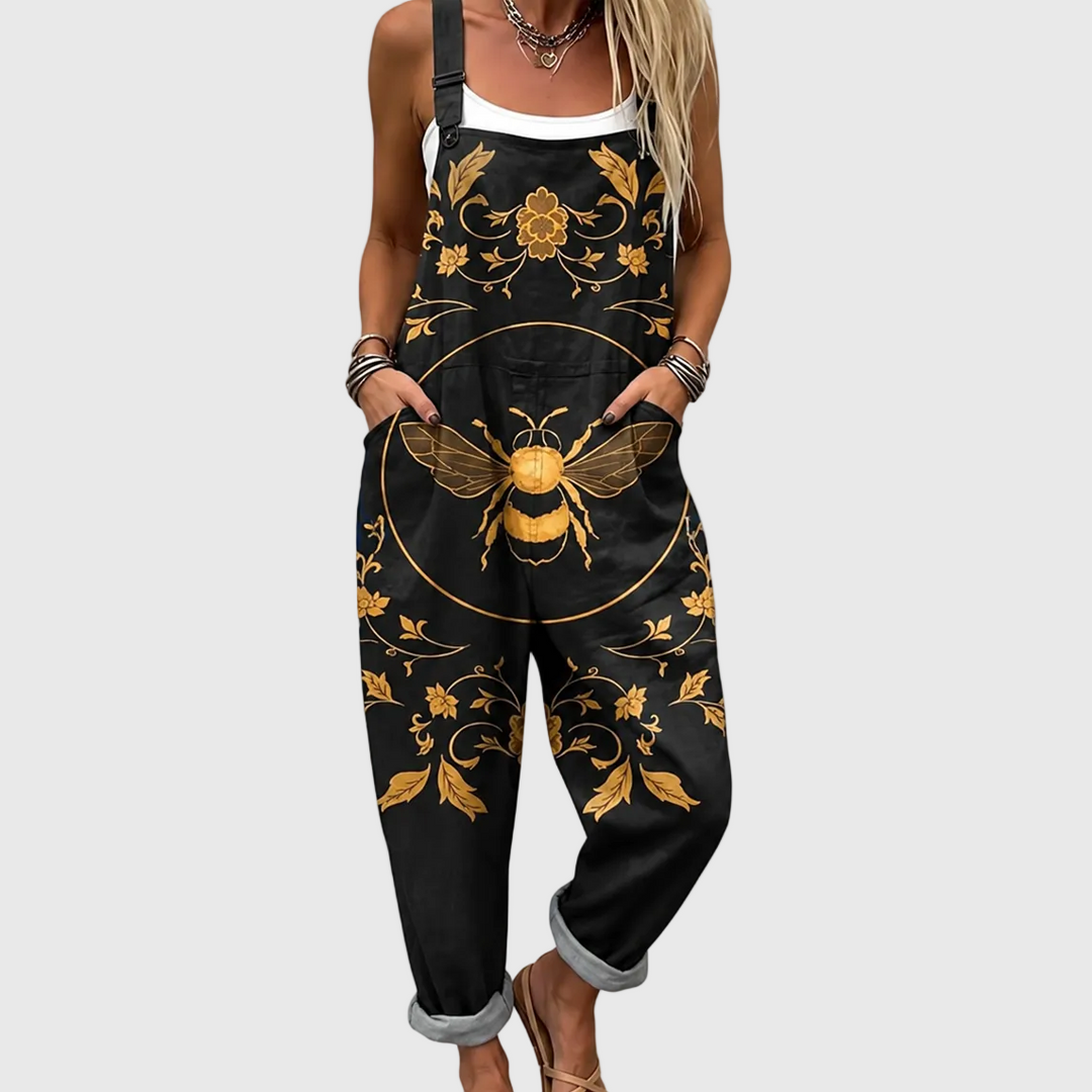 Comfortable Printed Overalls