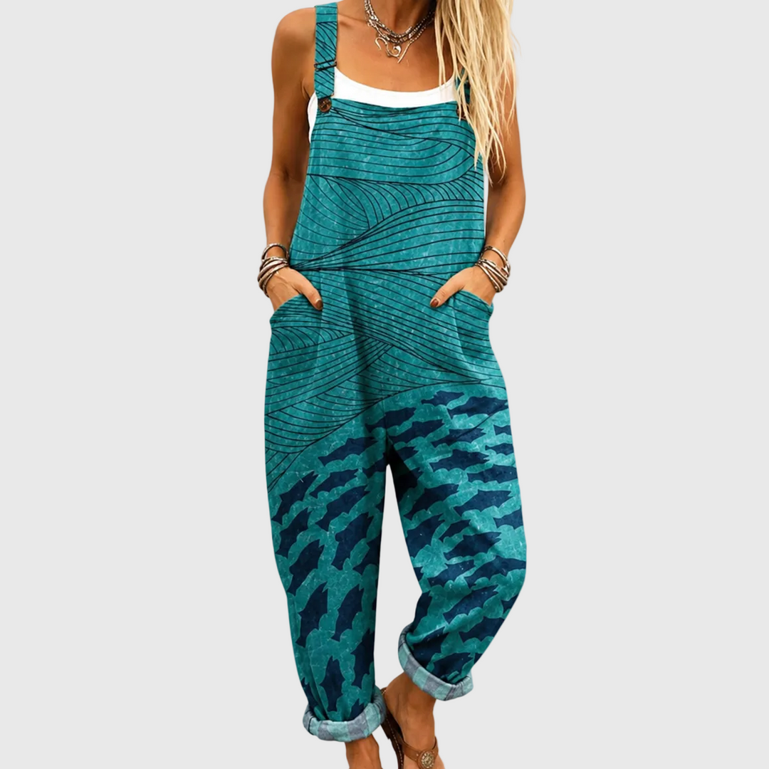 Comfortable Printed Overalls