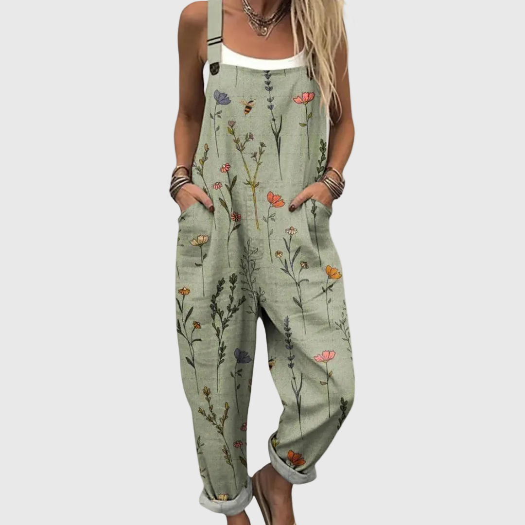 Comfortable Printed Overalls