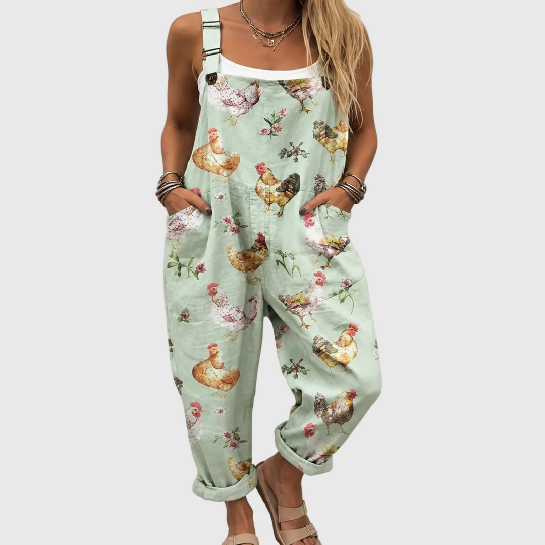 Comfortable Printed Overalls