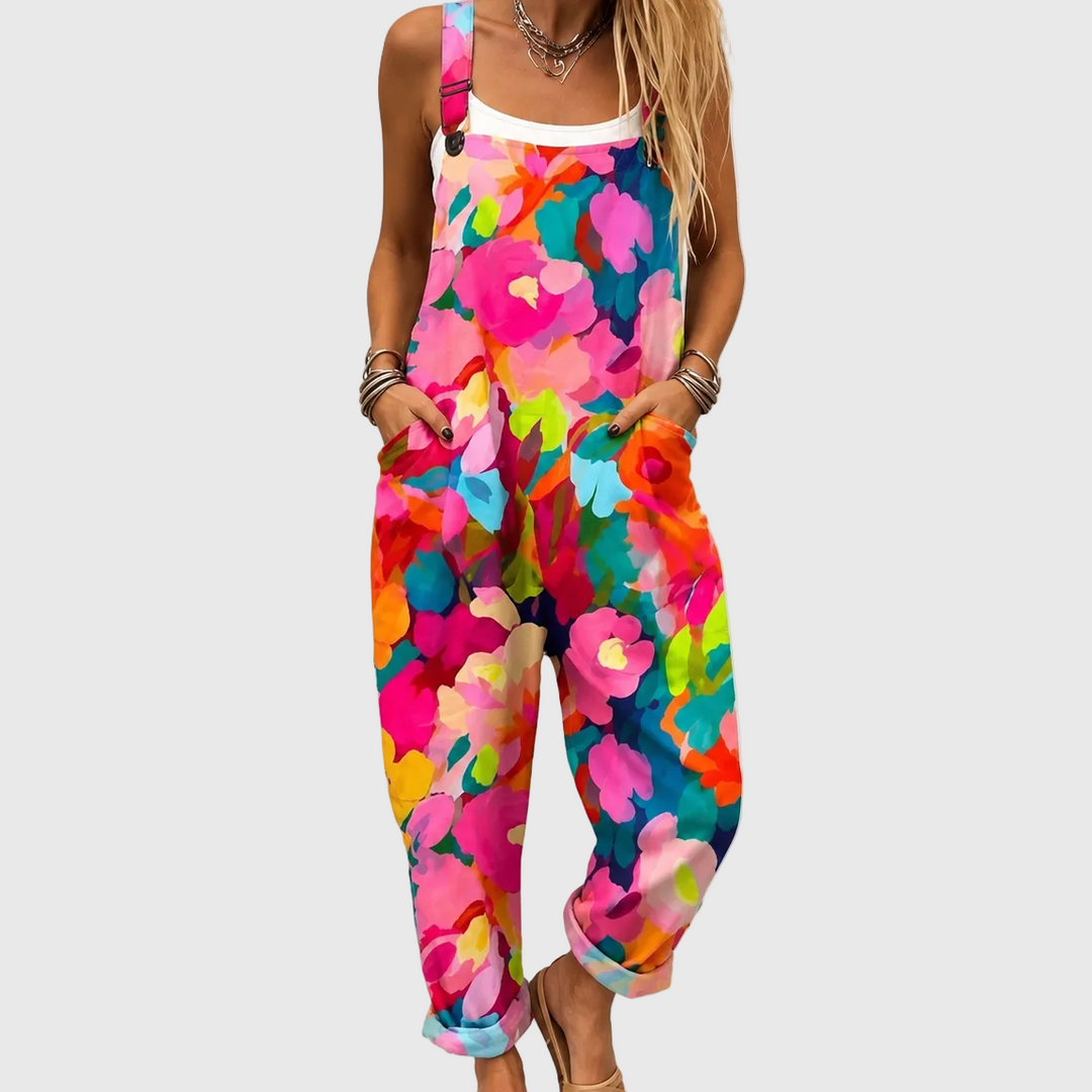 Comfortable Printed Overalls