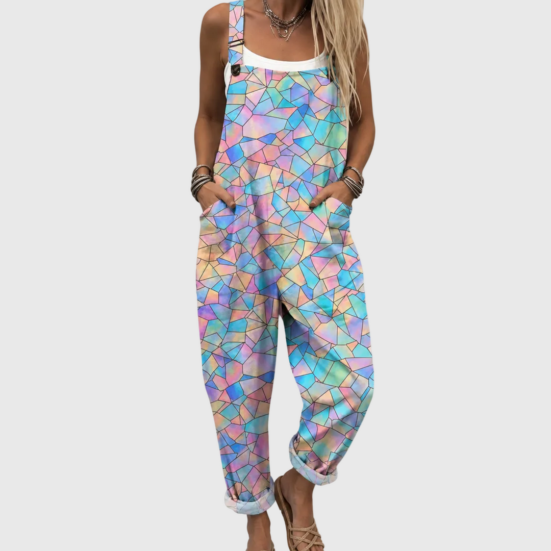 Comfortable Printed Overalls