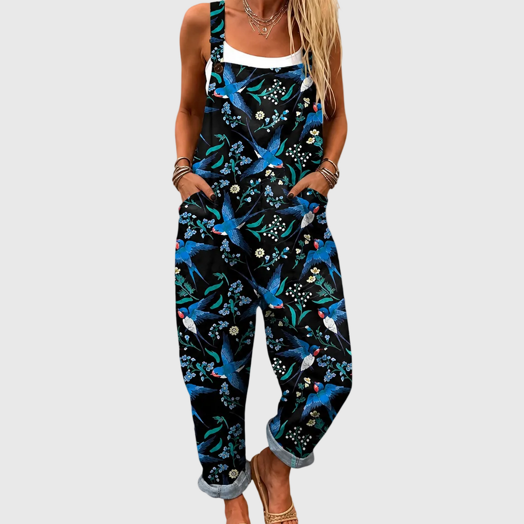 Comfortable Printed Overalls