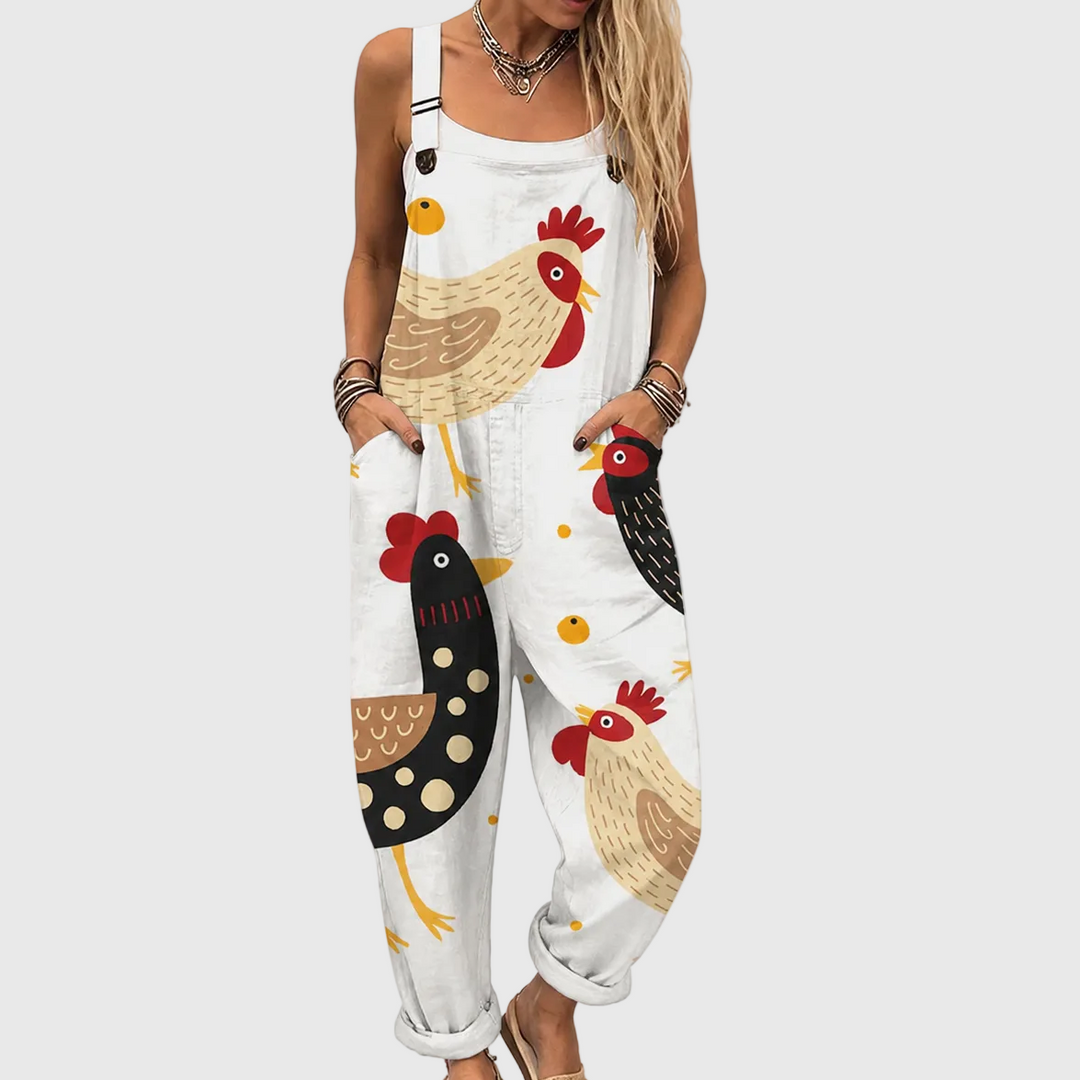 Comfortable Printed Overalls