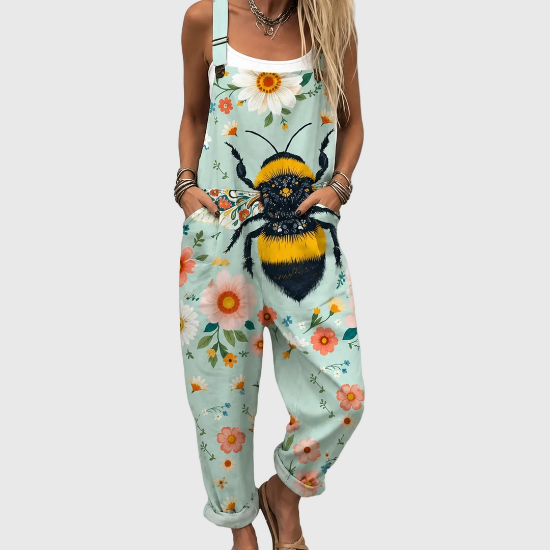 Comfortable Printed Overalls