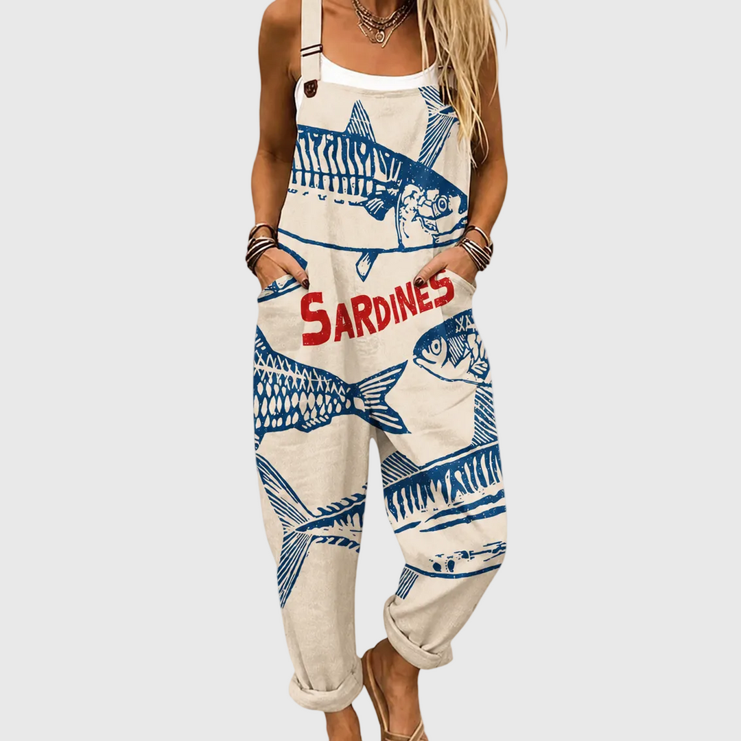 Comfortable Printed Overalls