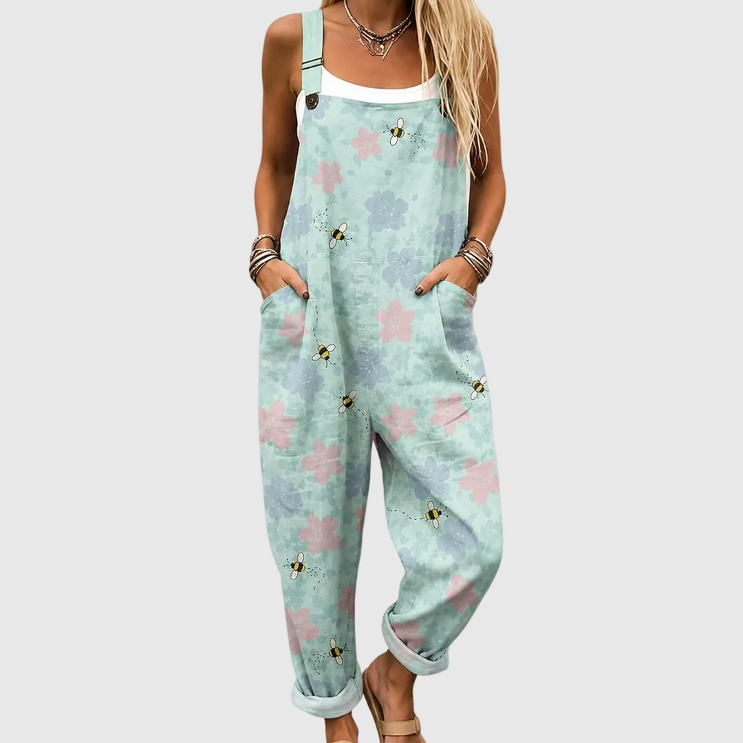 Comfortable Printed Overalls