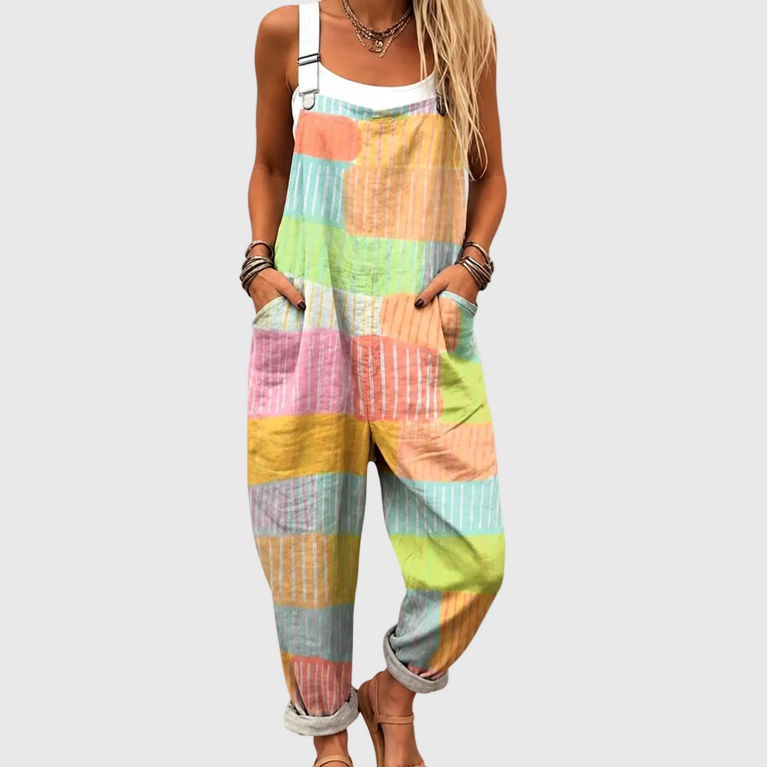Comfortable Printed Overalls