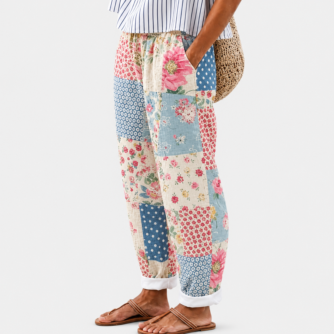 Pantalon Confort Patchwork Vintage