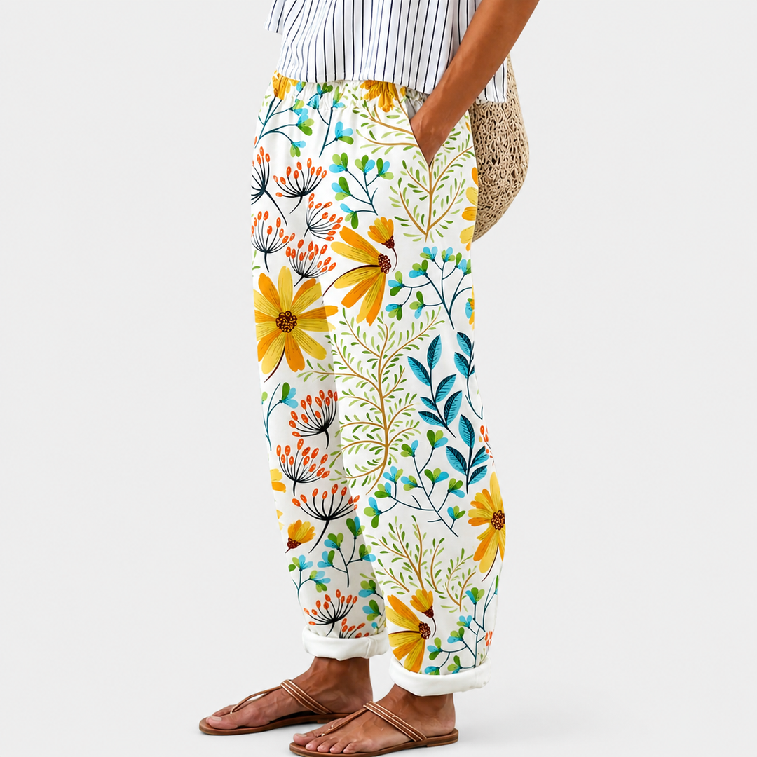 Comfortable Floral Garden Trousers