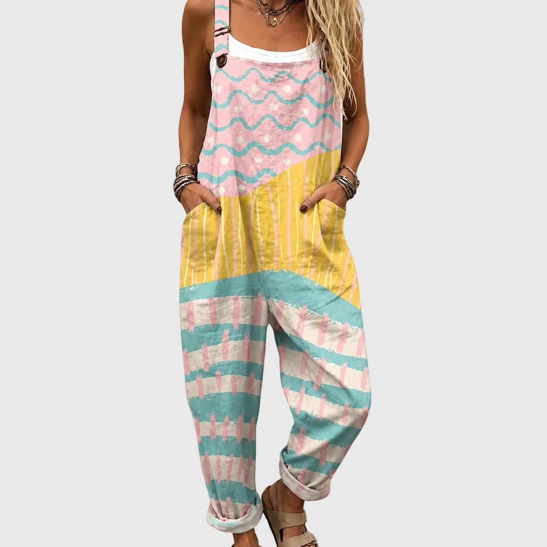 Comfortable Printed Overalls