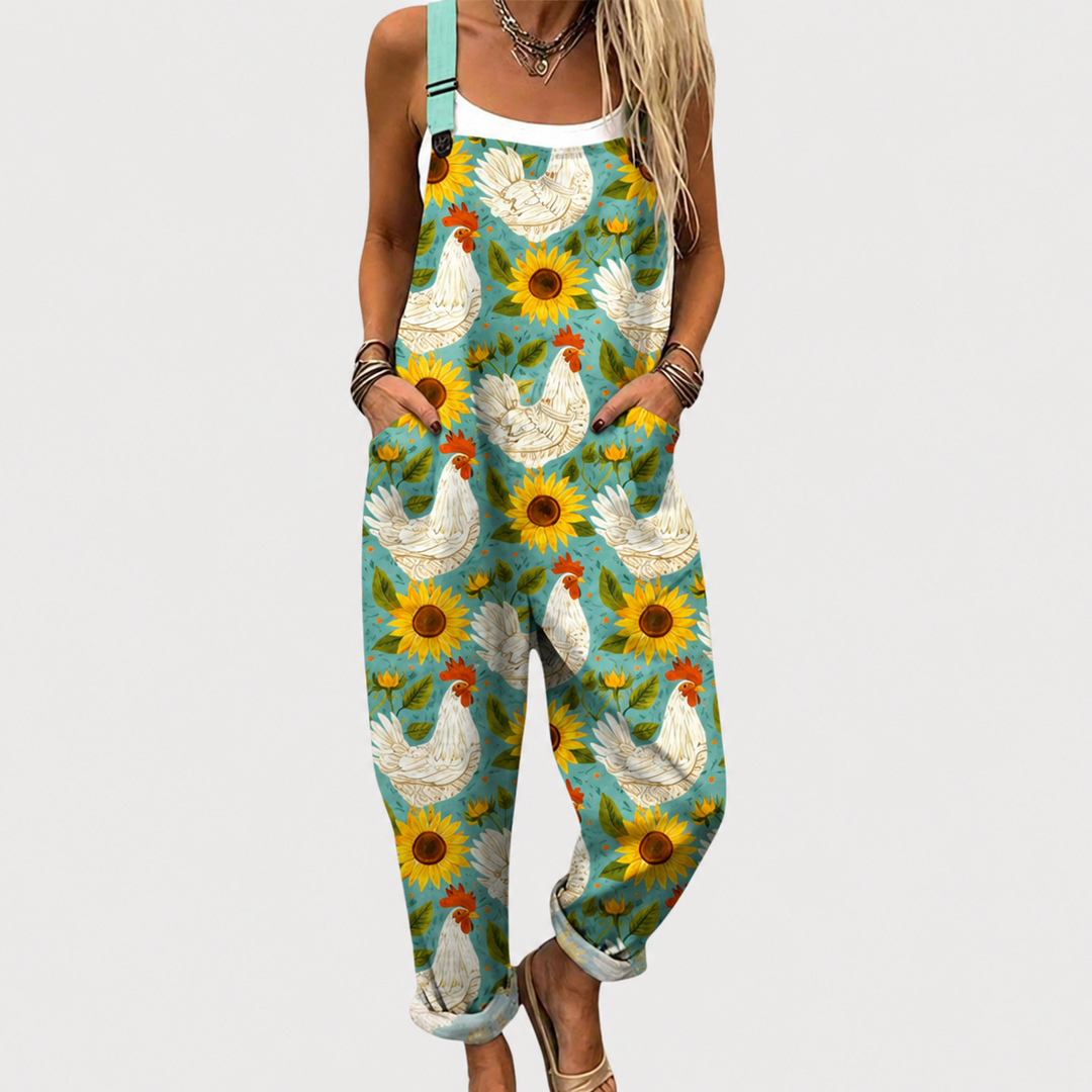 Comfortable Printed Overalls