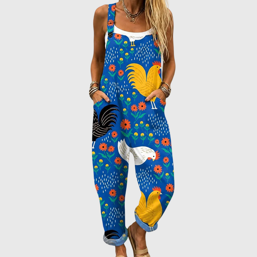Comfortable Printed Overalls