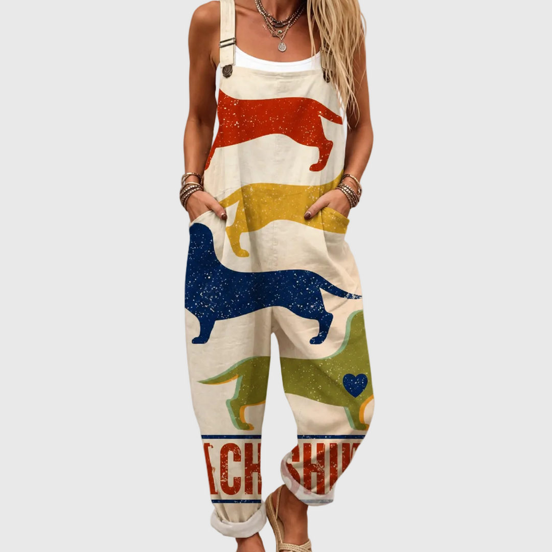 Comfortable Printed Overalls