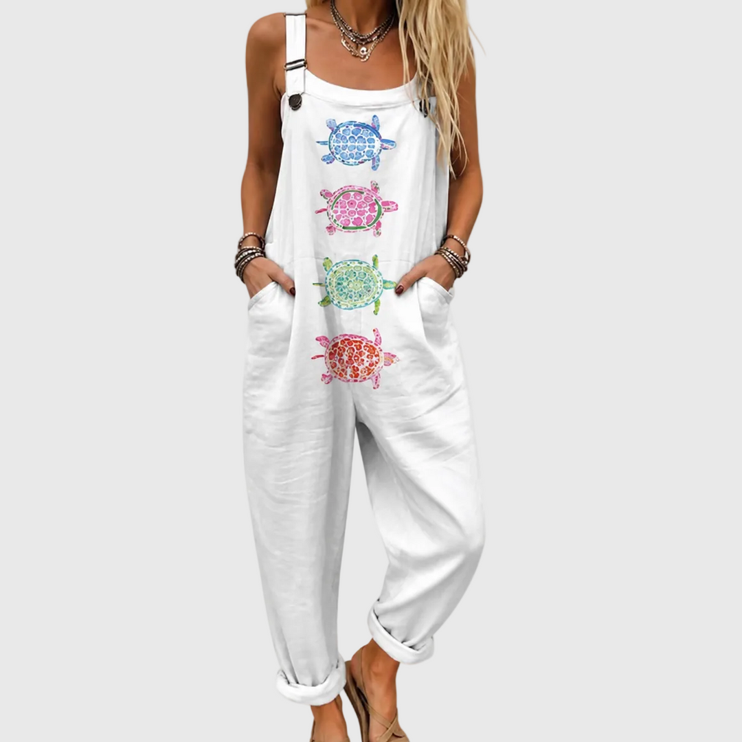 Comfortable Printed Overalls