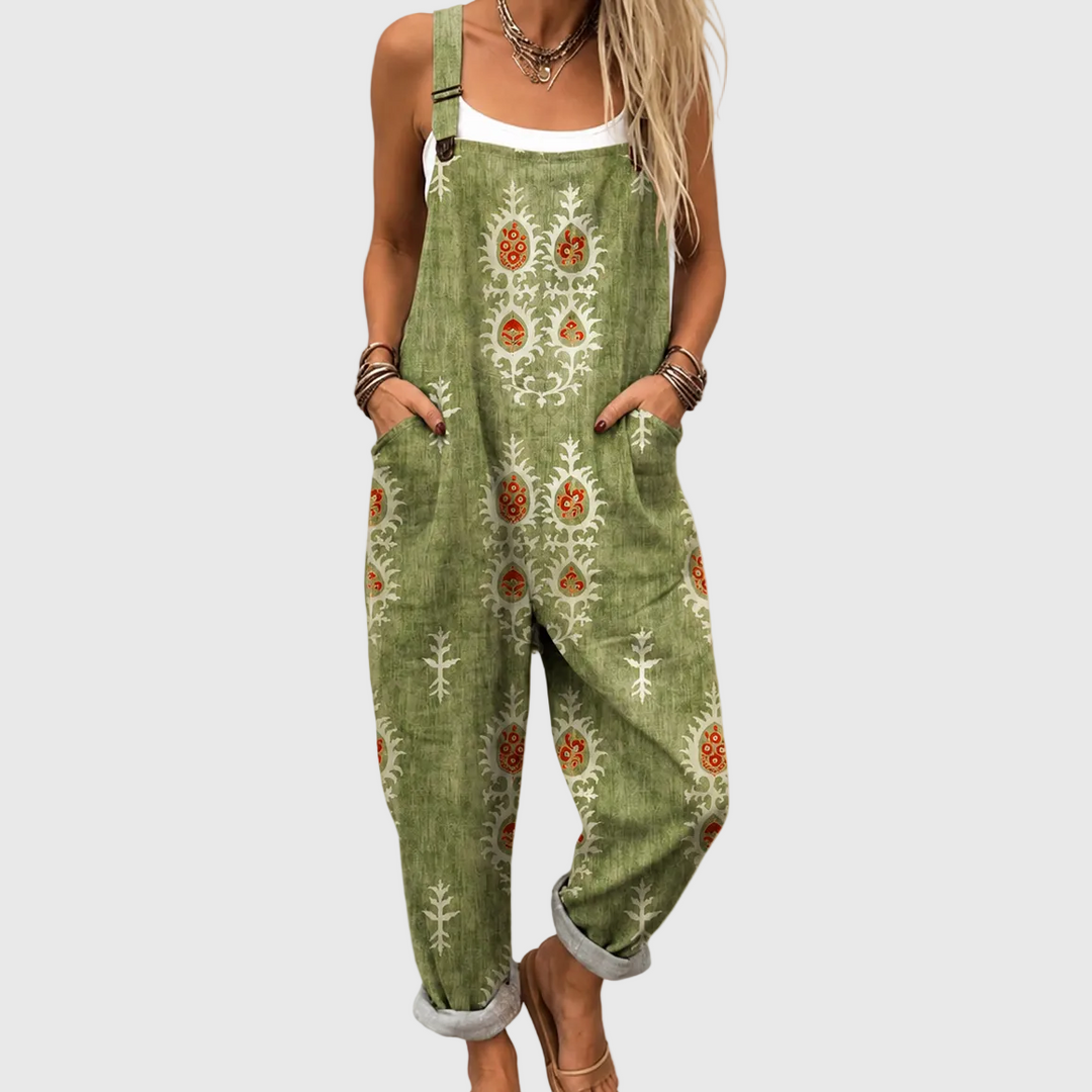 Comfortable Printed Overalls