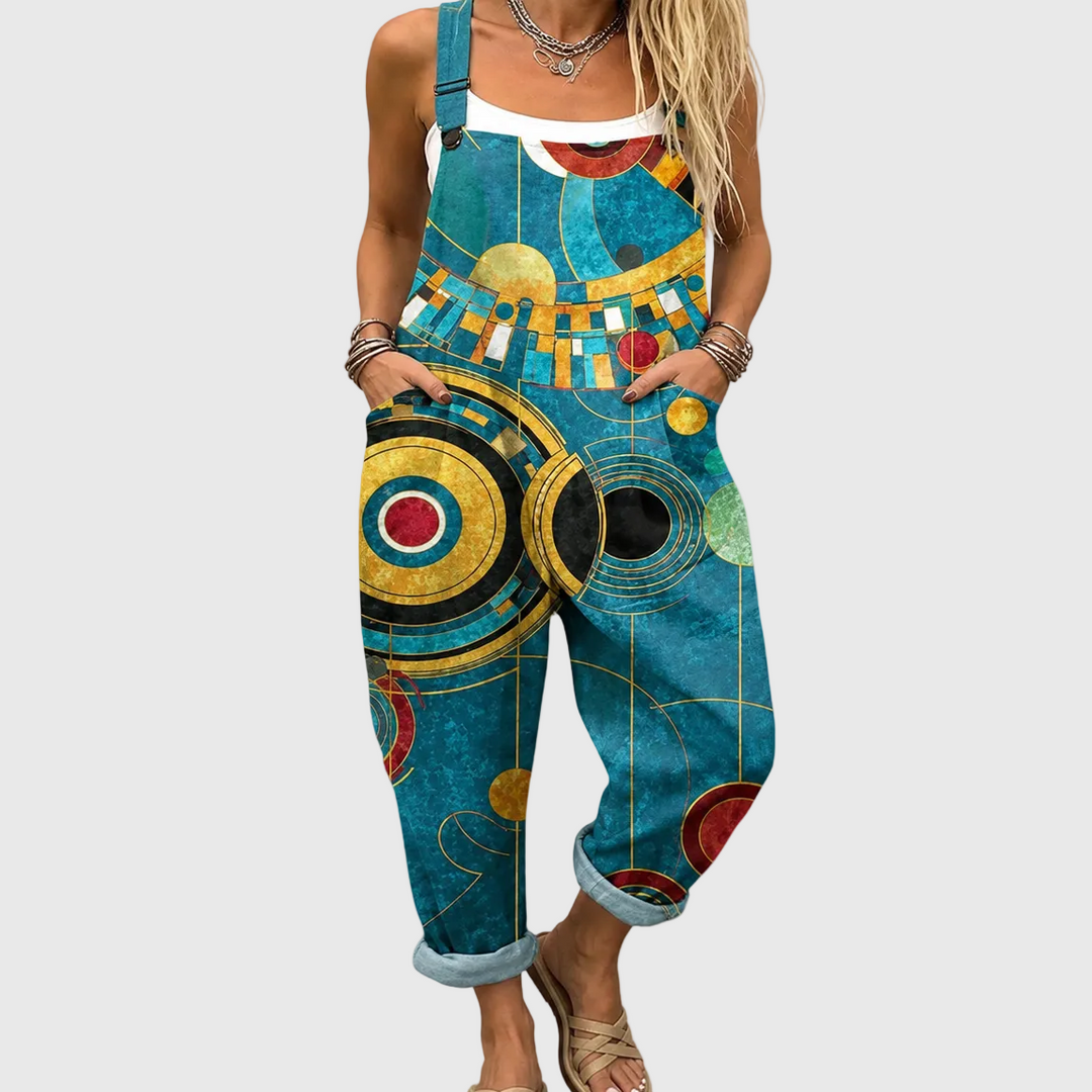 Comfortable Printed Overalls