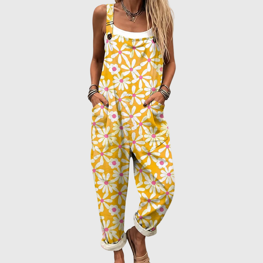 Comfortable Printed Overalls