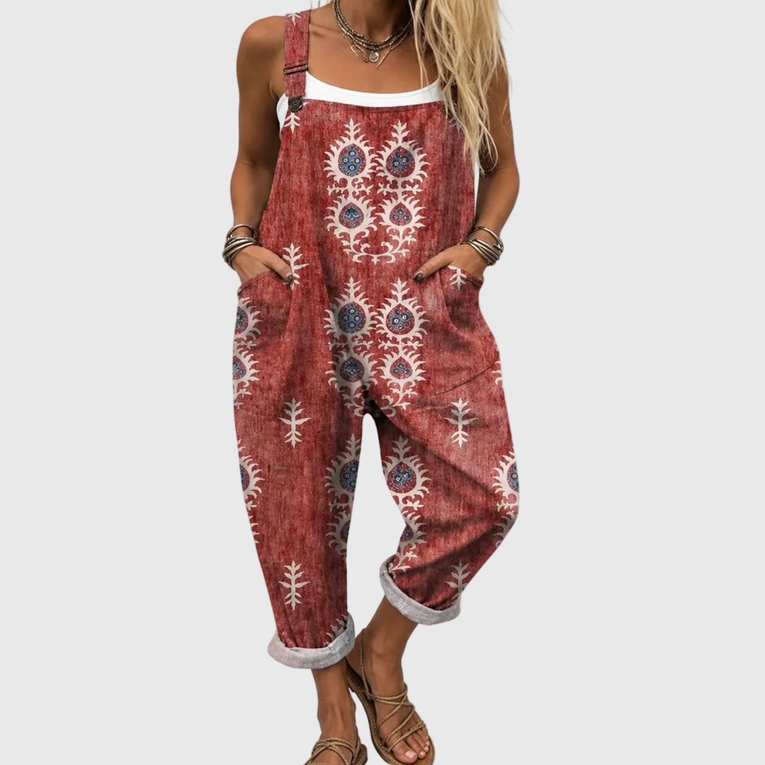 Comfortable Printed Overalls