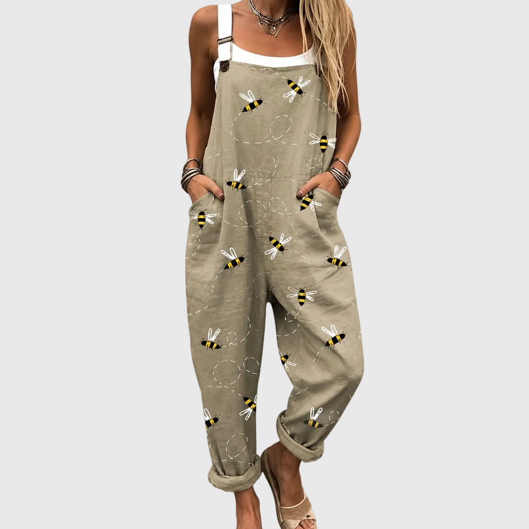 Comfortable Printed Overalls