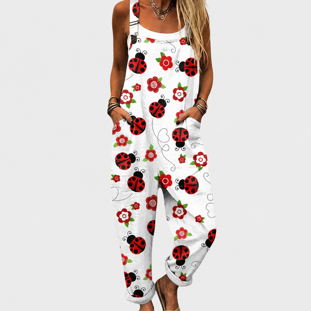 Comfortable Printed Overalls