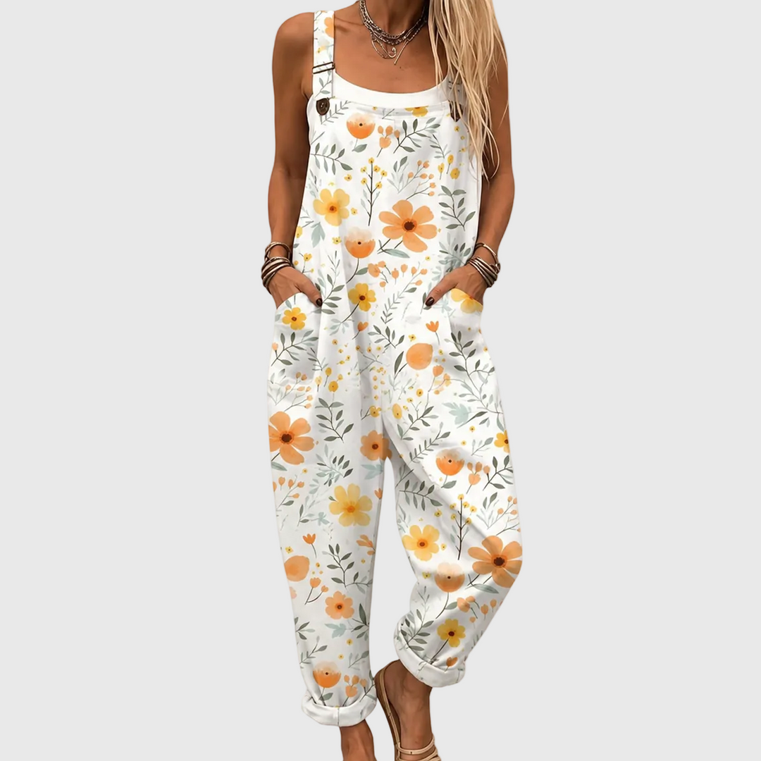 Comfortable Printed Overalls