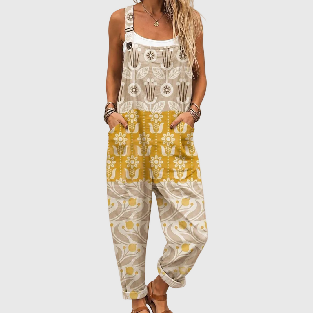 Comfortable Printed Overalls