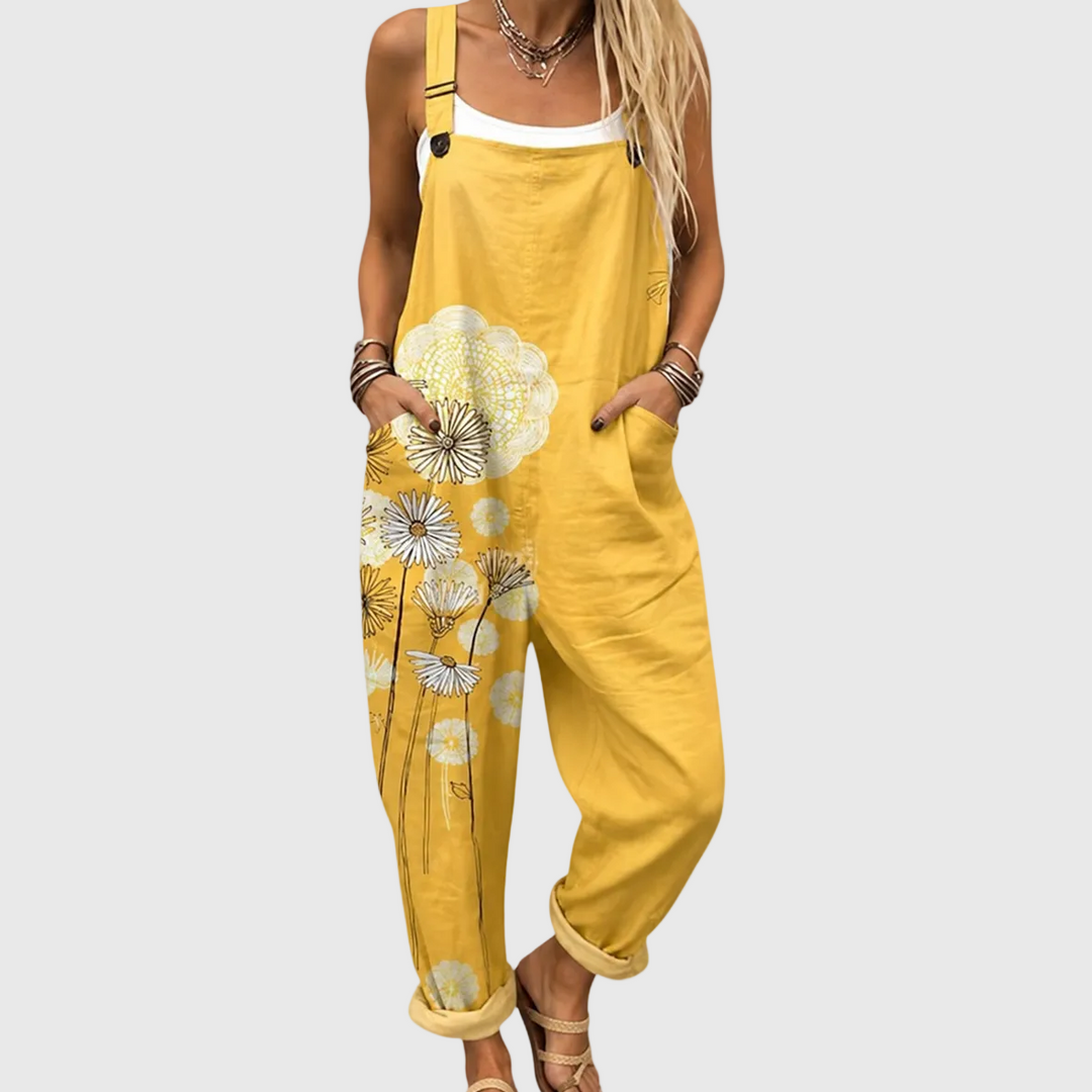 Comfortable Printed Overalls