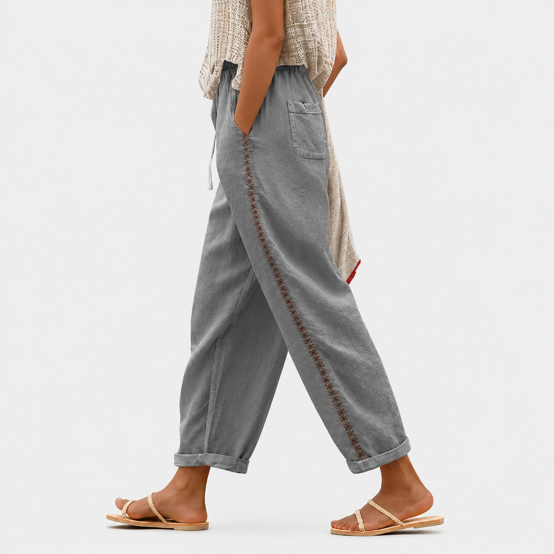 Trousers with Stone Trim