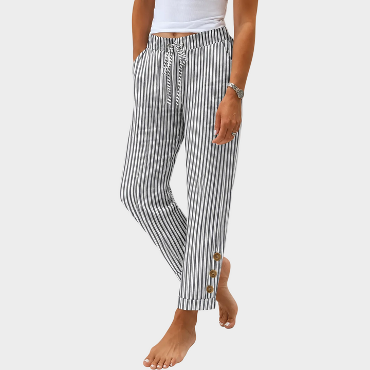 Raquelle - Pantalon rayé décontracté