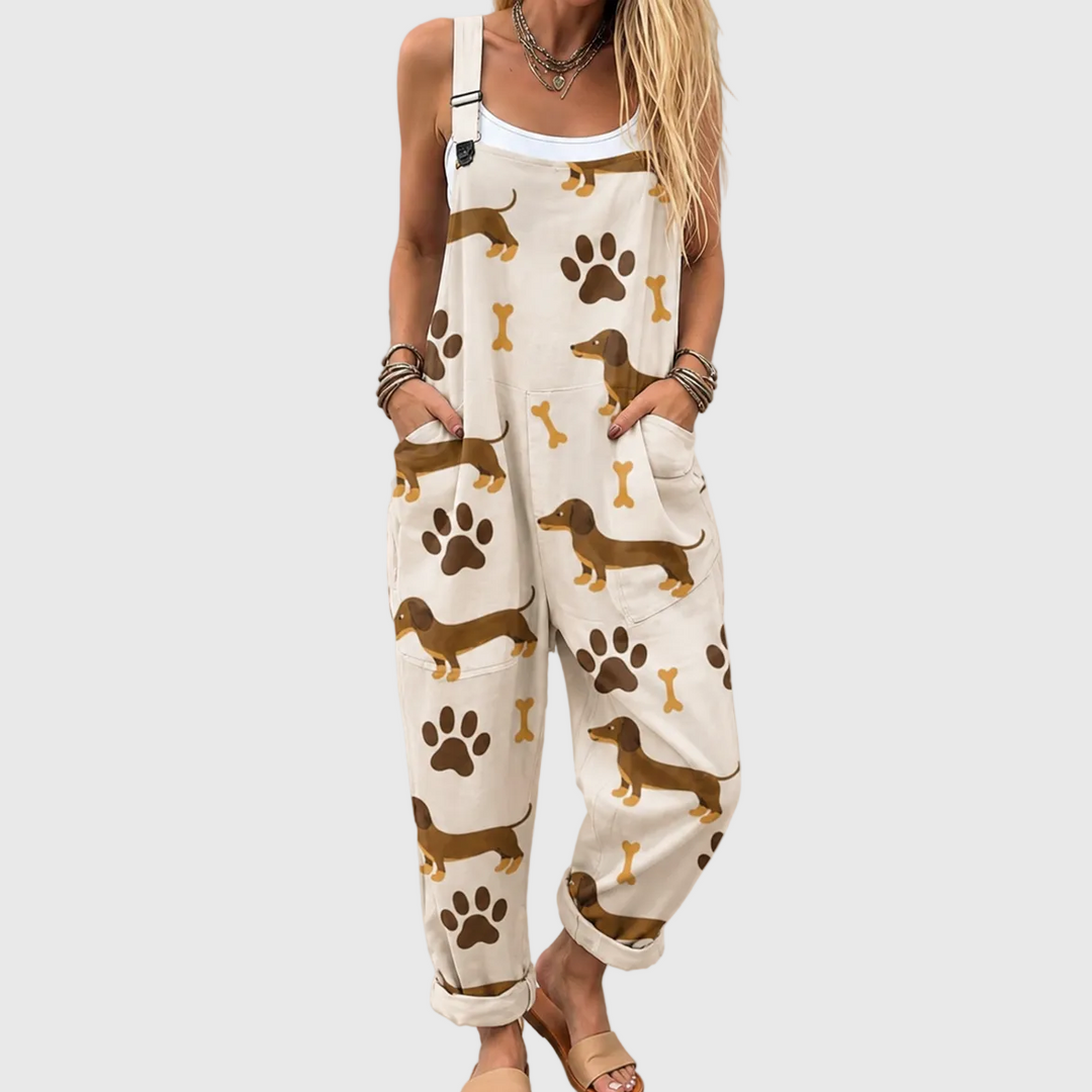 Comfortable Printed Overalls