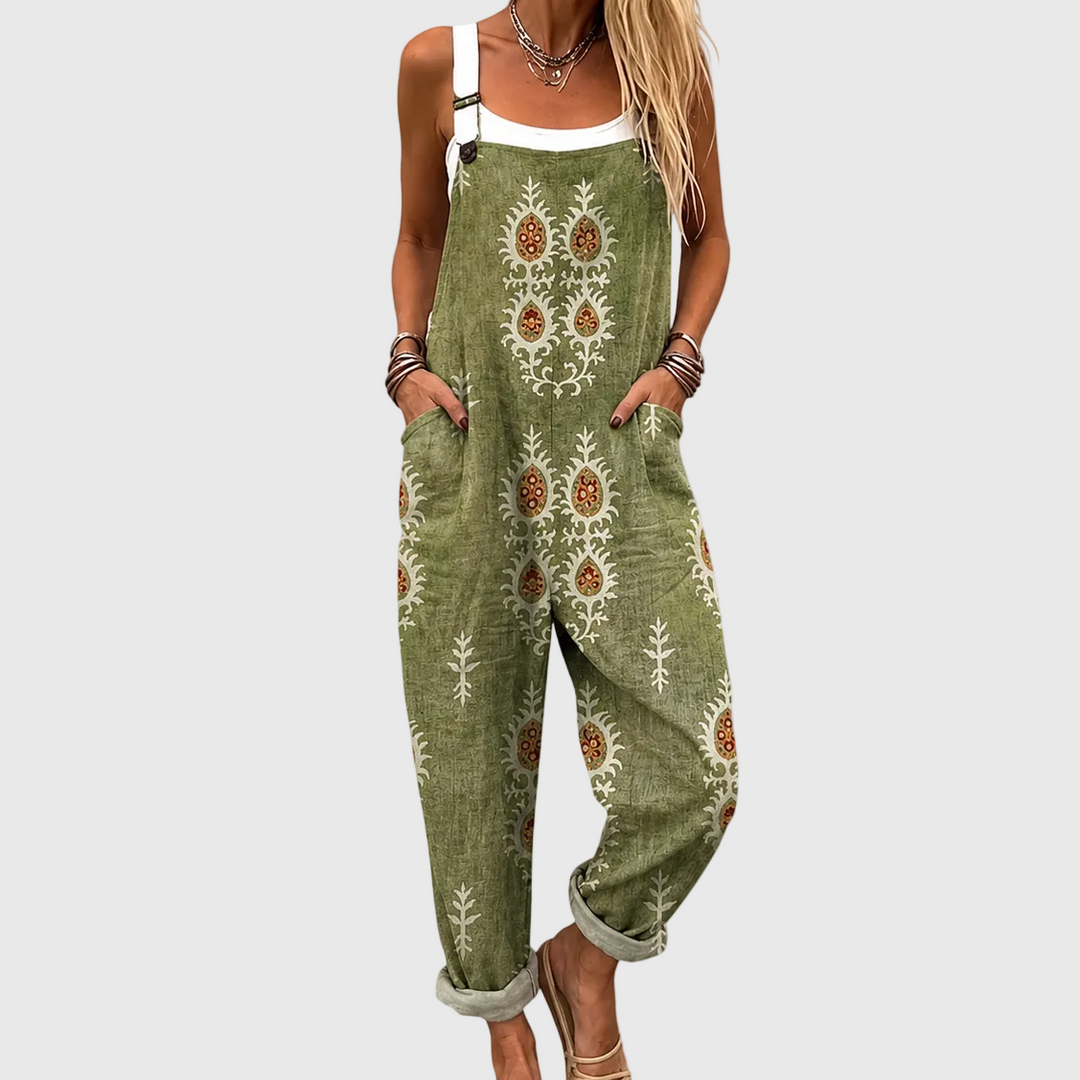 Comfortable Printed Overalls