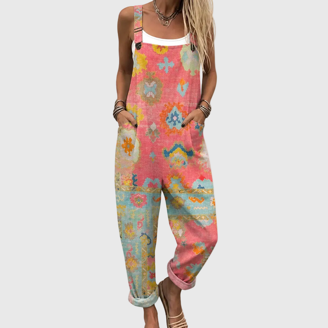 Comfortable Printed Overalls