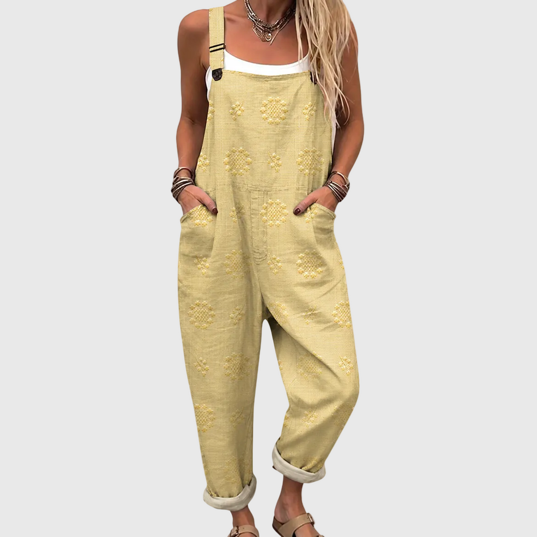 Comfortable Printed Overalls