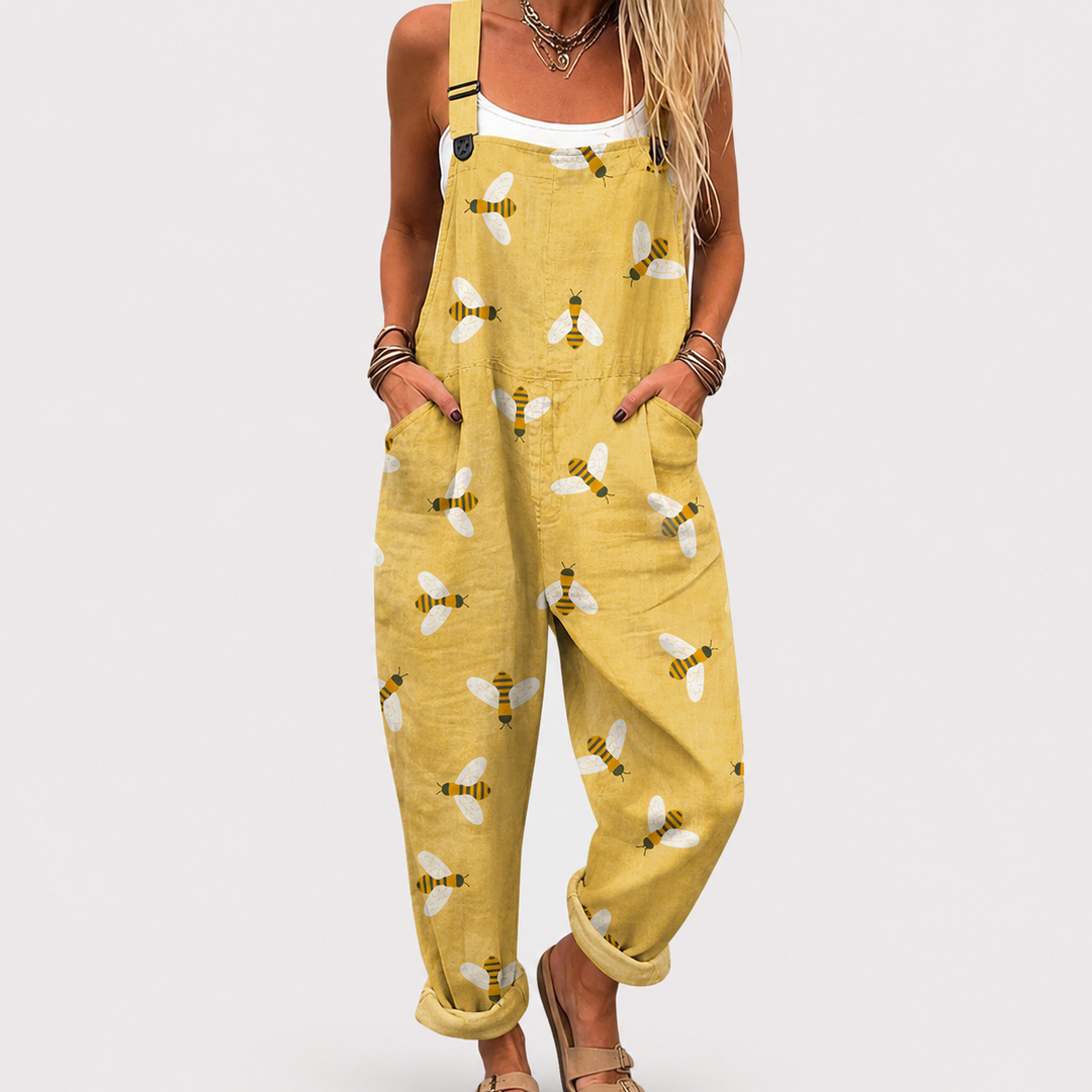 Comfortable Printed Overalls