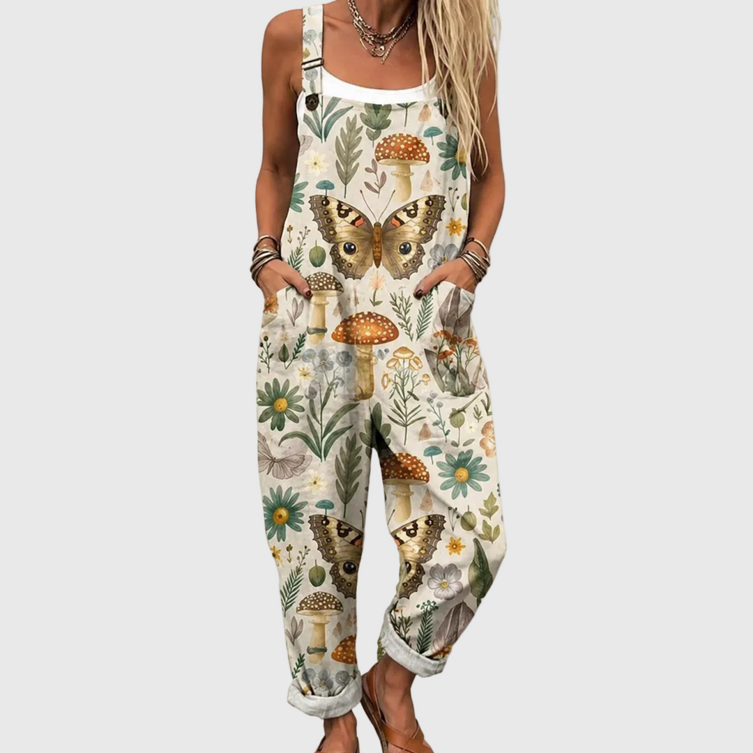 Comfortable Printed Overalls