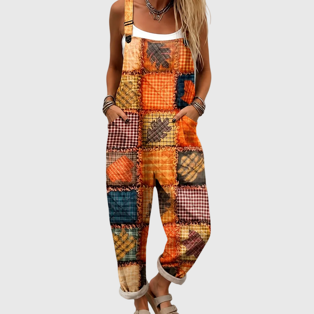 Comfortable Printed Overalls