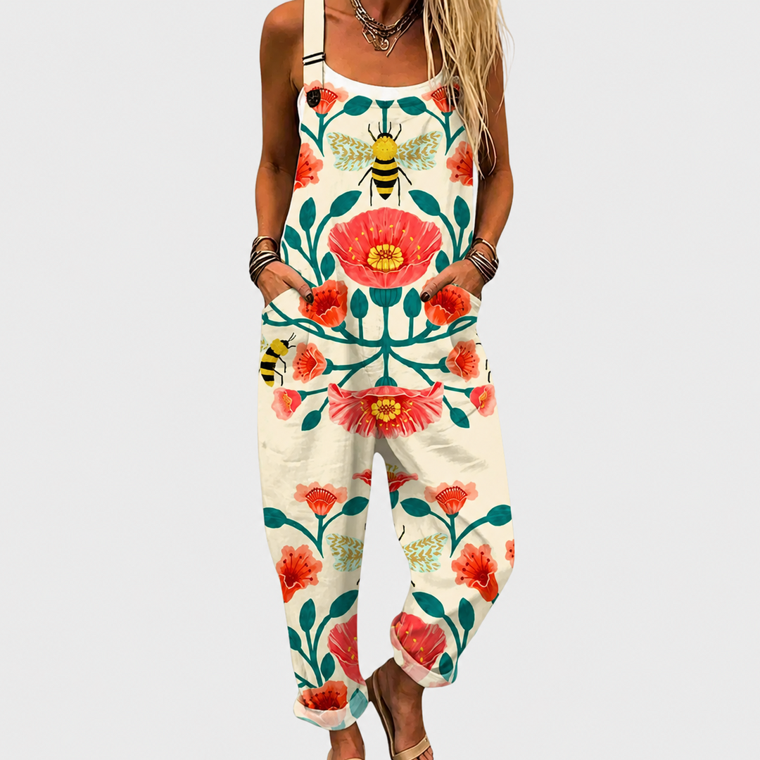 Comfortable Printed Overalls