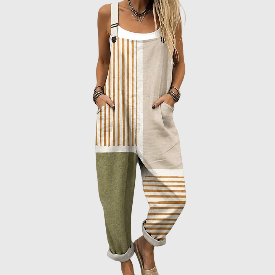 Comfortable Printed Overalls