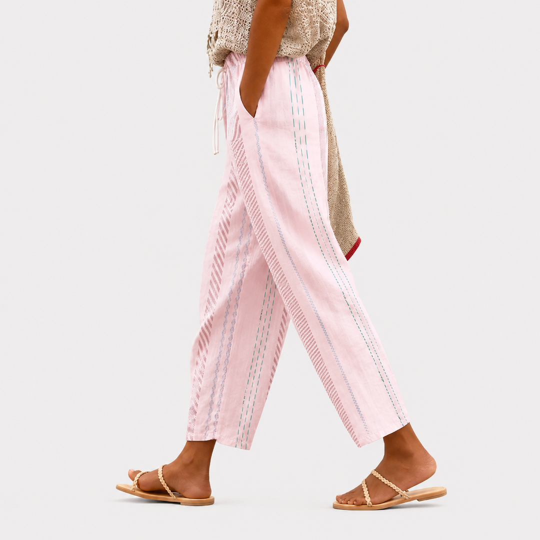 Pink Striped Easy Trousers