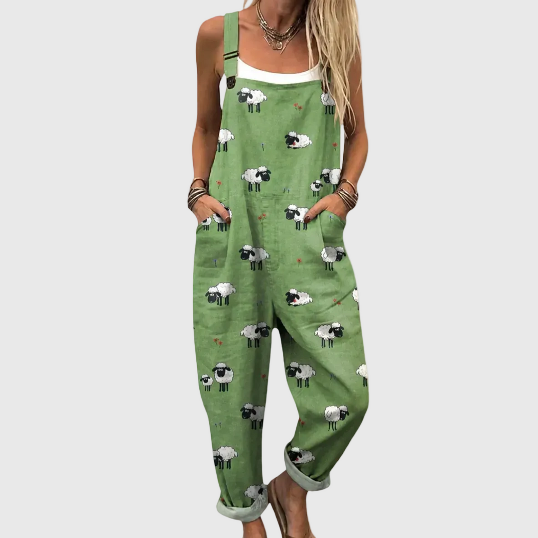 Comfortable Printed Overalls
