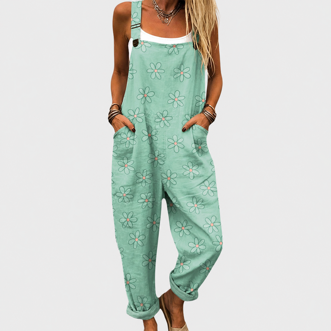 Comfortable Printed Overalls