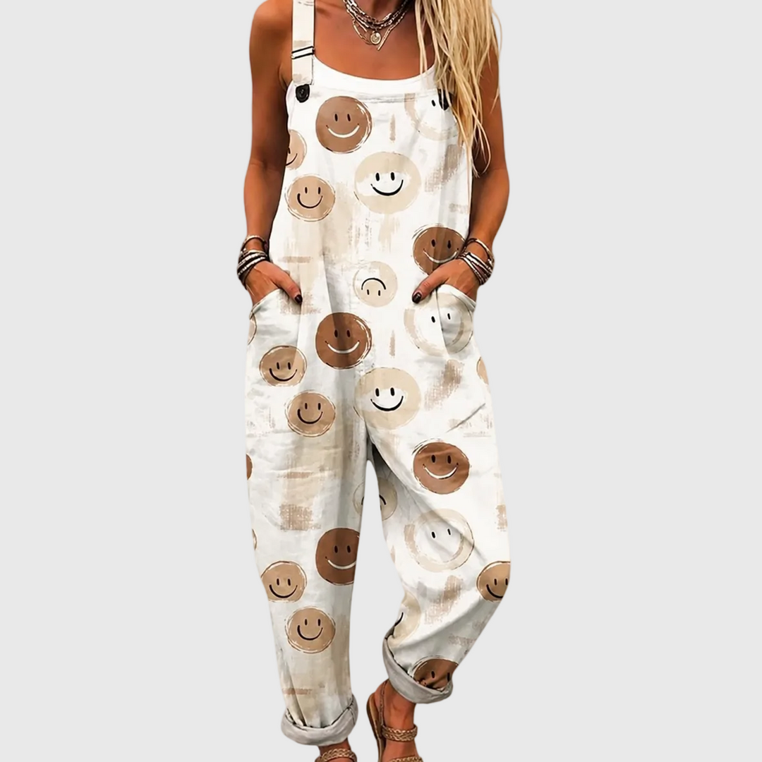 Comfortable Printed Overalls