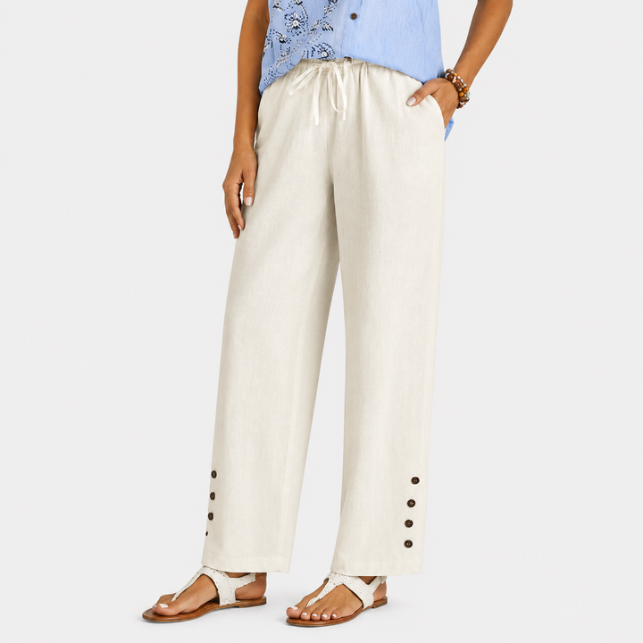 Shania - Pantalon relax à boutons