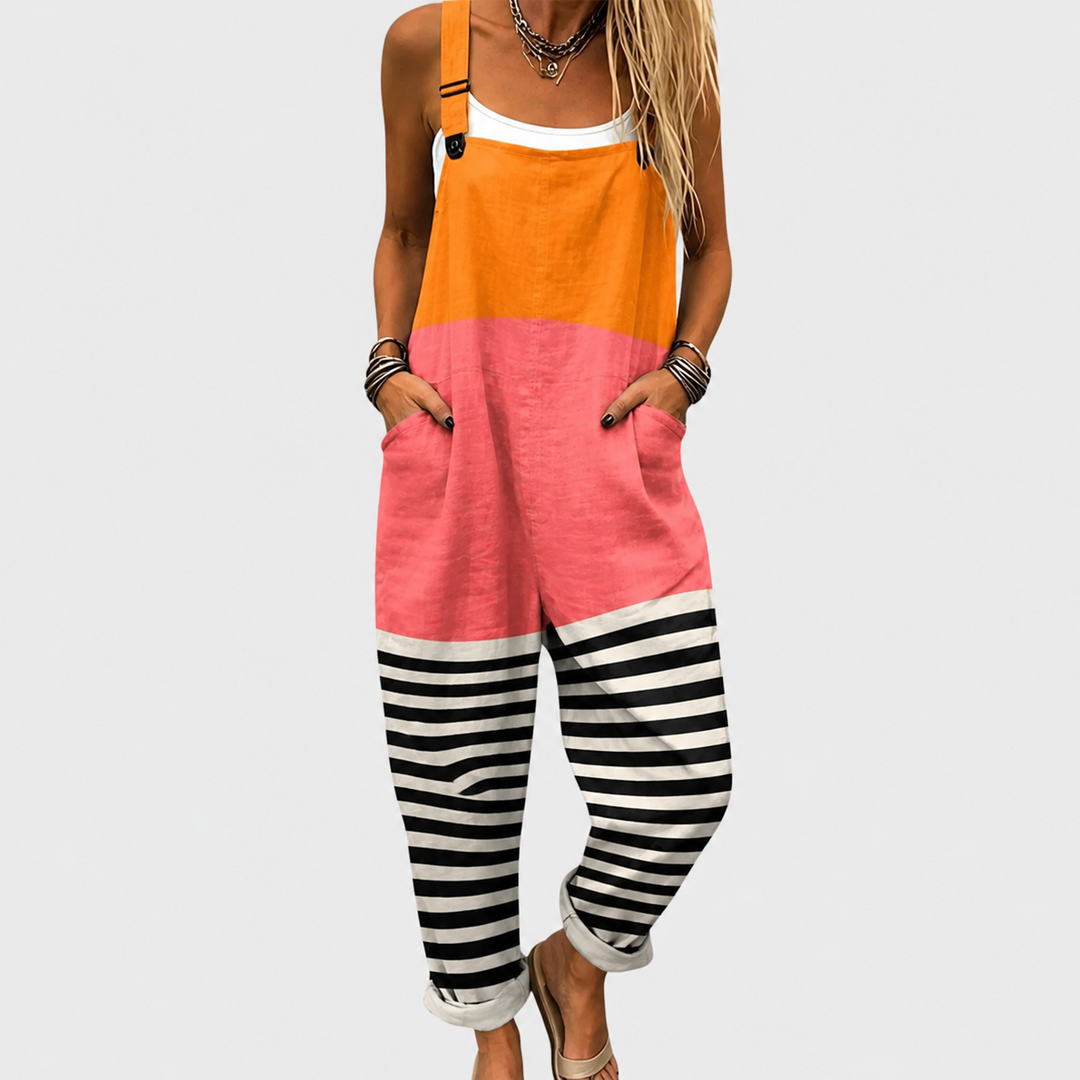 Comfortable Printed Overalls